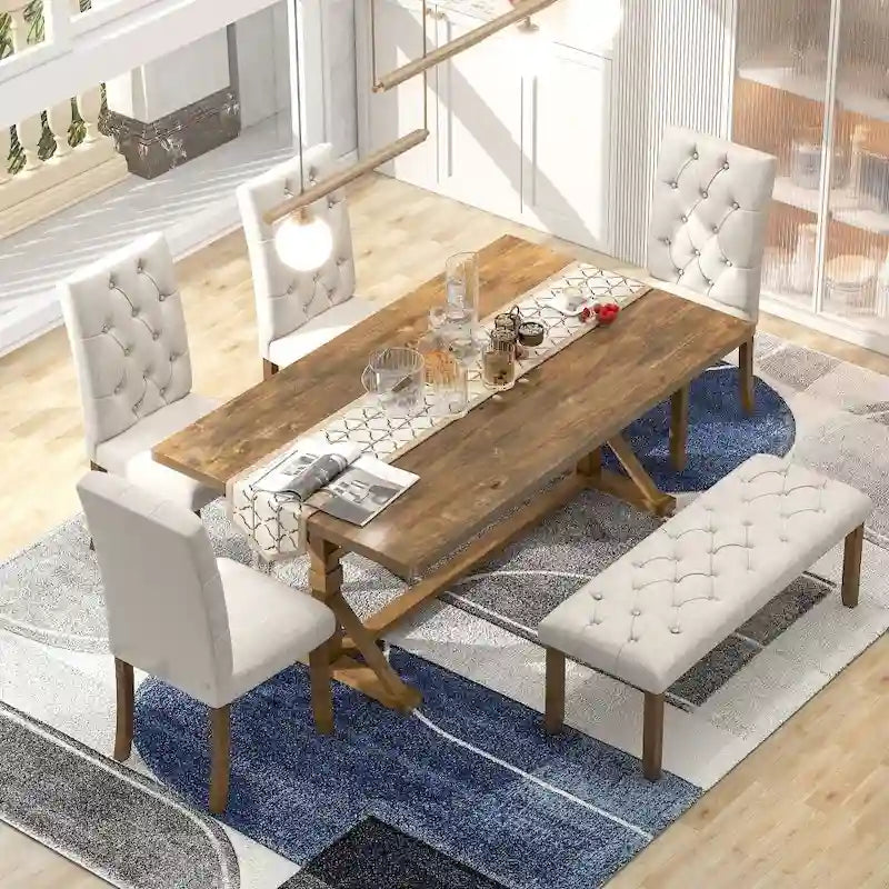 Ensemble de salle à manger de style rustique de 6 pièces