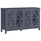 Buffet de cuisine avec étagère réglable et portes en verre