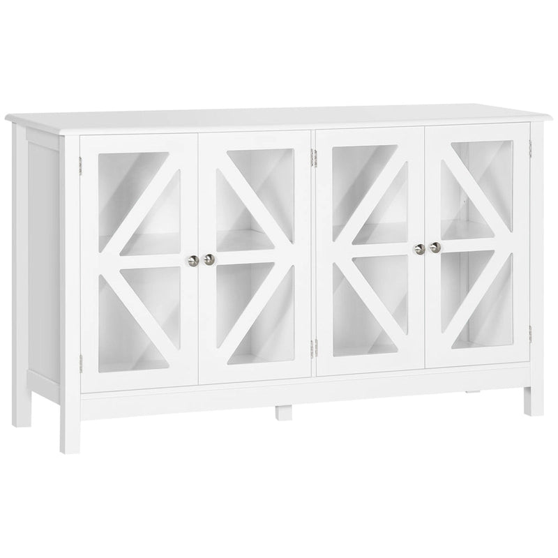 Buffet de cuisine avec étagère réglable et portes en verre