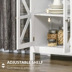 Buffet de cuisine avec étagère réglable et portes en verre