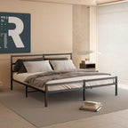 Lit Plateforme Métal King Size avec Tête de Lit