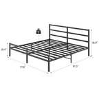 Lit Plateforme Métal King Size avec Tête de Lit