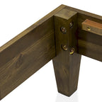Cadre de lit plateforme King avec 4 pieds en bois massif et 2 pieds centraux supplémentaires