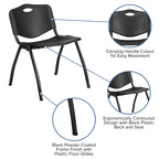 Chaise empilable industrielle en plastique de 880 lb avec poignée de transport