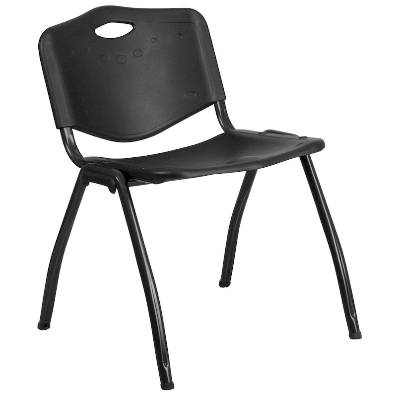 Chaise empilable industrielle en plastique de 880 lb avec poignée de transport