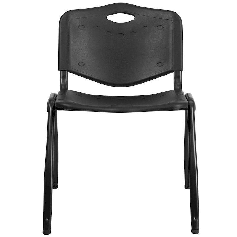 Chaise empilable industrielle en plastique de 880 lb avec poignée de transport