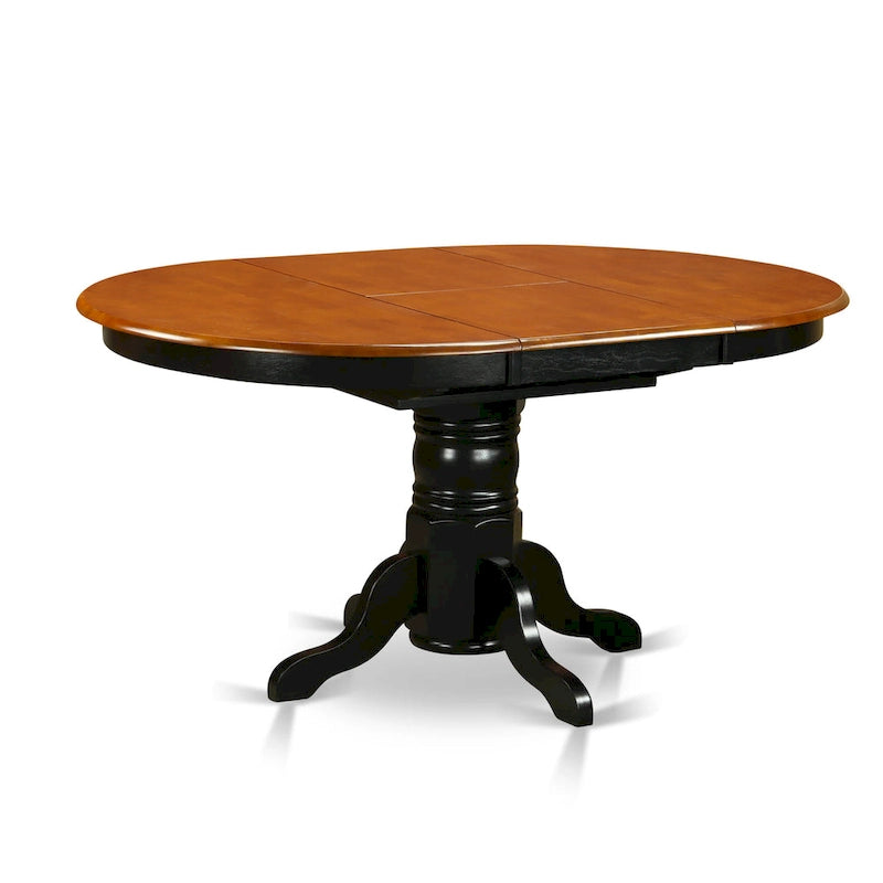 Ensemble de salle à manger rond 7 pièces avec 6 chaises - Noir et cerise