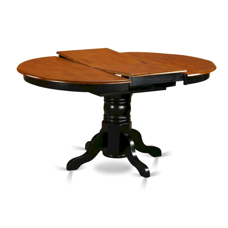 Ensemble de salle à manger rond 7 pièces avec 6 chaises - Noir et cerise