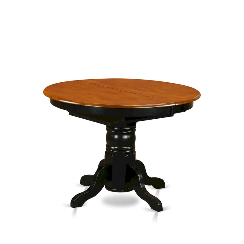 Ensemble de salle à manger rond 7 pièces avec 6 chaises - Noir et cerise