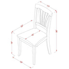Ensemble de salle à manger rond 7 pièces avec 6 chaises - Noir et cerise
