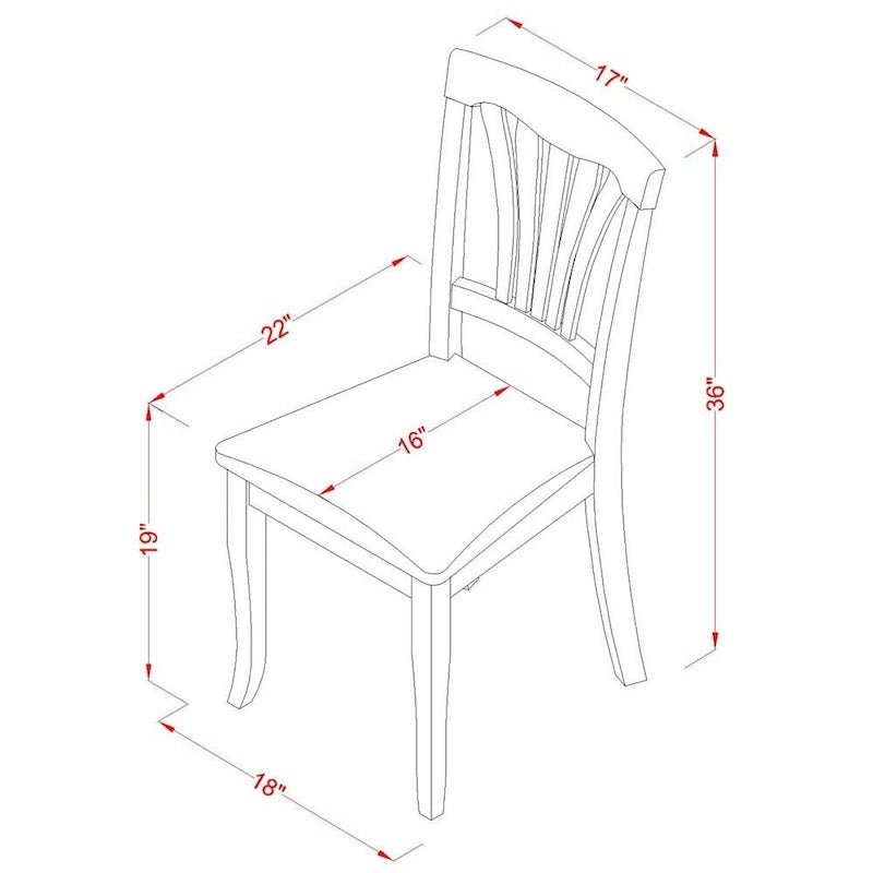 Ensemble de salle à manger rond 7 pièces avec 6 chaises - Noir et cerise