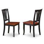 Ensemble de salle à manger rond 7 pièces avec 6 chaises - Noir et cerise