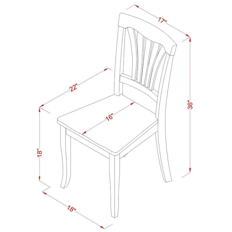 Ensemble de salle à manger rond 7 pièces avec 6 chaises - Noir et cerise