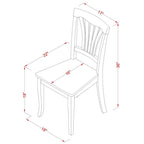 Ensemble de salle à manger rond 7 pièces avec 6 chaises - Noir et cerise