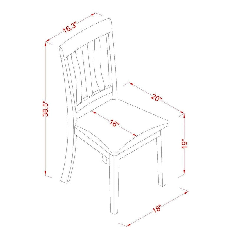 Ensemble de salle à manger rond 7 pièces avec 6 chaises - Noir et cerise