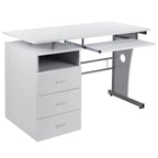 Bureau informatique à 3 tiroirs avec tablette clavier
