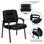 Fauteuil de salon exécutif LeatherSoft avec cadre gris titane