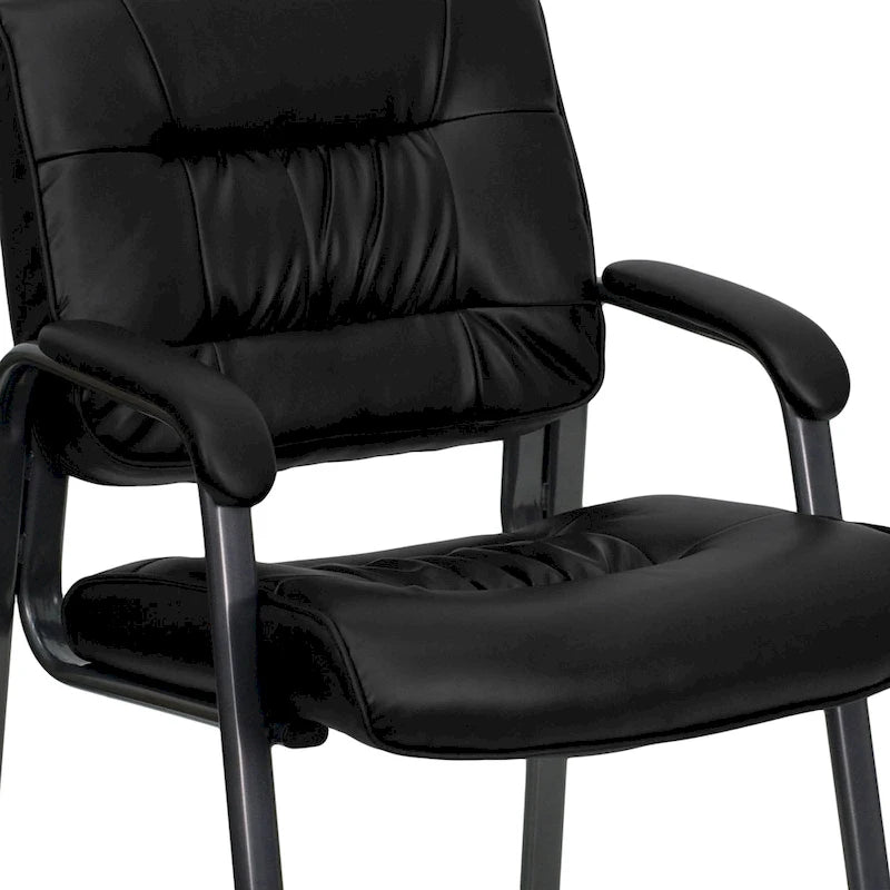 Fauteuil de salon exécutif LeatherSoft avec cadre gris titane