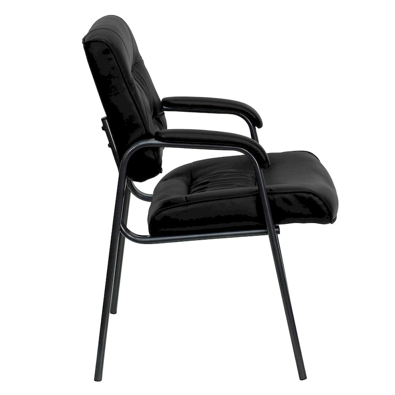 Fauteuil de salon exécutif LeatherSoft avec cadre gris titane