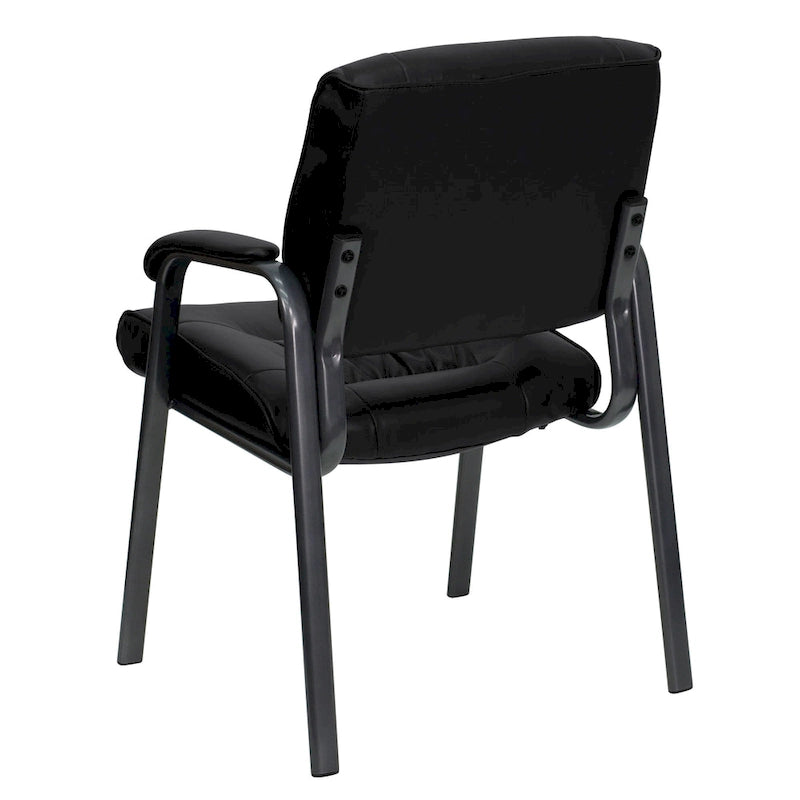 Fauteuil de salon exécutif LeatherSoft avec cadre gris titane