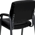 Fauteuil de salon exécutif LeatherSoft avec cadre gris titane