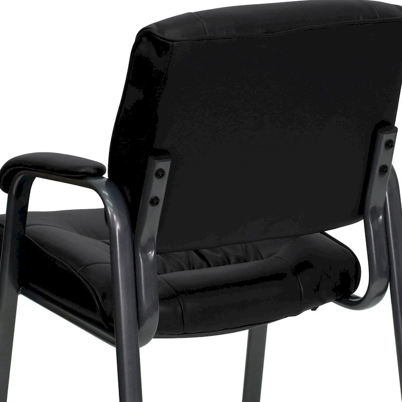 Fauteuil de salon exécutif LeatherSoft avec cadre gris titane