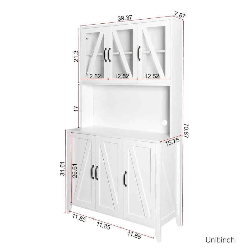 Grand placard de cuisine avec portes vitrées
