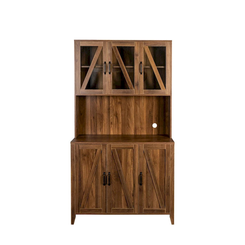 Grand placard de cuisine avec portes vitrées
