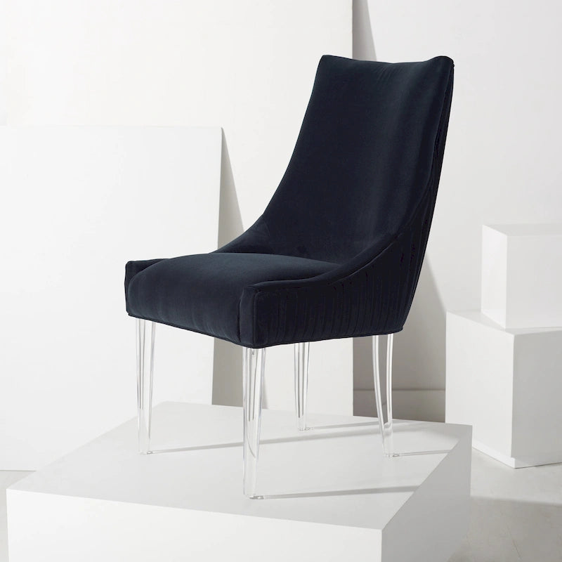 Chaise de salle à manger à pieds en acrylique - 56 cm l x 71 cm P x 96,5 cm H Style glamour moderne