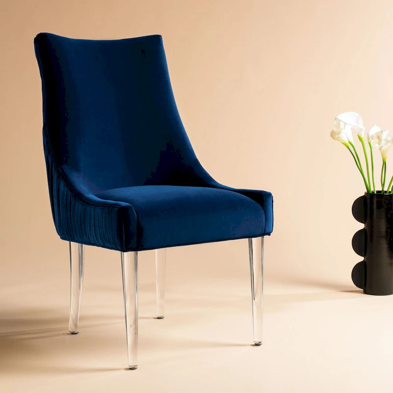 Chaise de salle à manger à pieds en acrylique - 56 cm l x 71 cm P x 96,5 cm H Style glamour moderne
