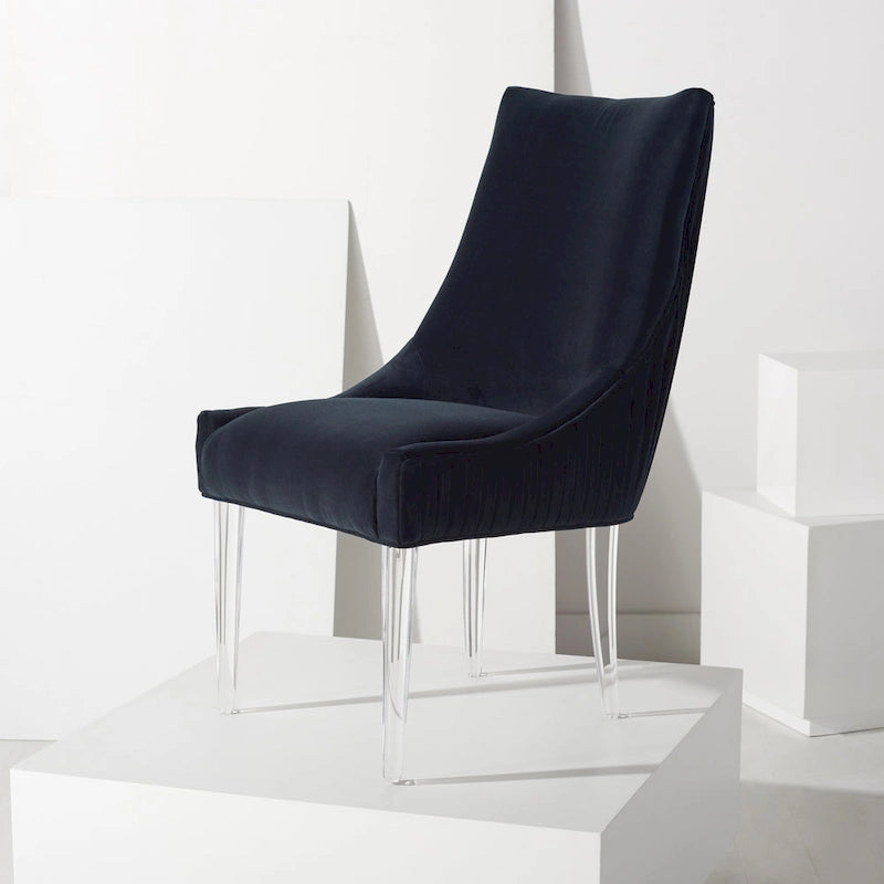 Chaise de salle à manger à pieds en acrylique - 56 cm l x 71 cm P x 96,5 cm H Style glamour moderne