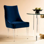 Chaise de salle à manger à pieds en acrylique - 56 cm l x 71 cm P x 96,5 cm H Style glamour moderne