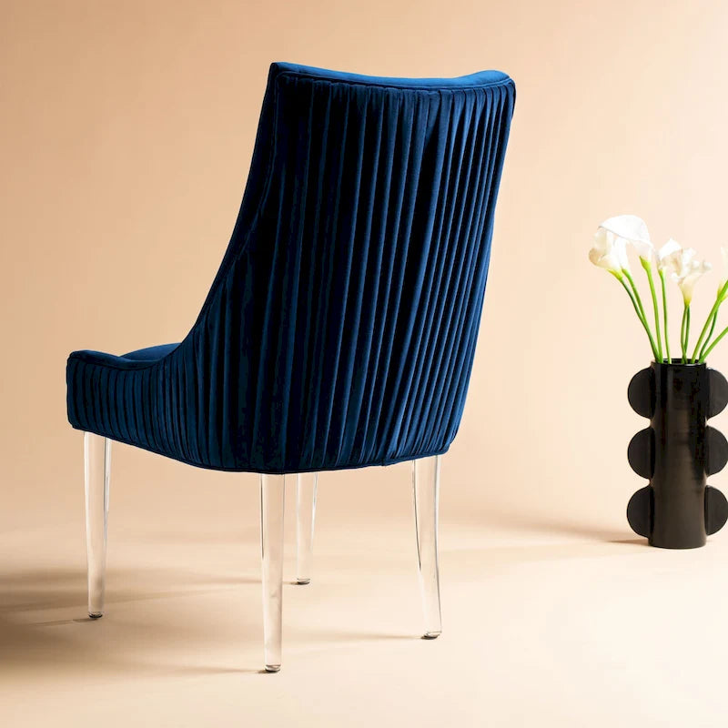 Chaise de salle à manger à pieds en acrylique - 56 cm l x 71 cm P x 96,5 cm H Style glamour moderne