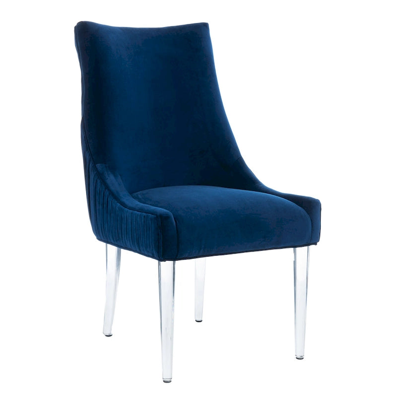 Chaise de salle à manger à pieds en acrylique - 56 cm l x 71 cm P x 96,5 cm H Style glamour moderne