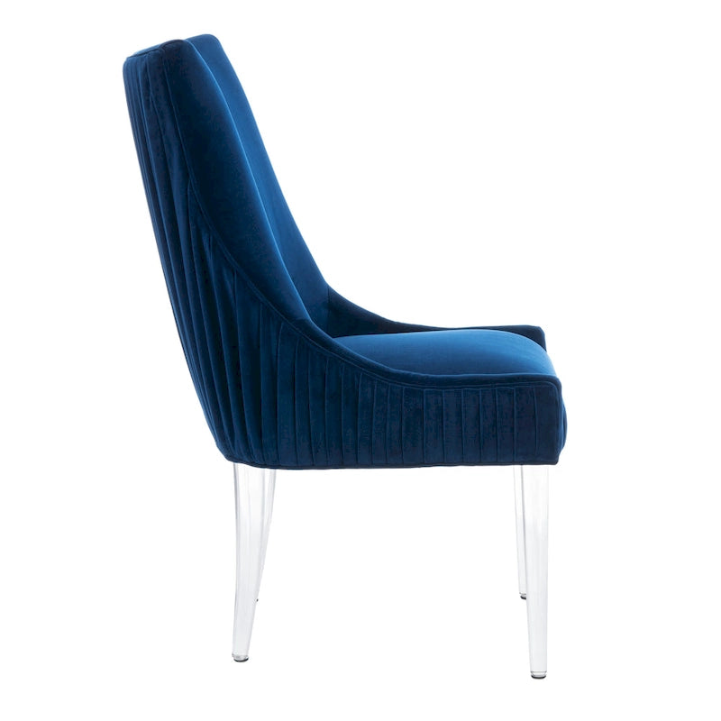 Chaise de salle à manger à pieds en acrylique - 56 cm l x 71 cm P x 96,5 cm H Style glamour moderne