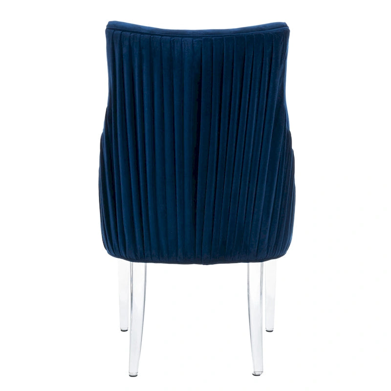 Chaise de salle à manger à pieds en acrylique - 56 cm l x 71 cm P x 96,5 cm H Style glamour moderne