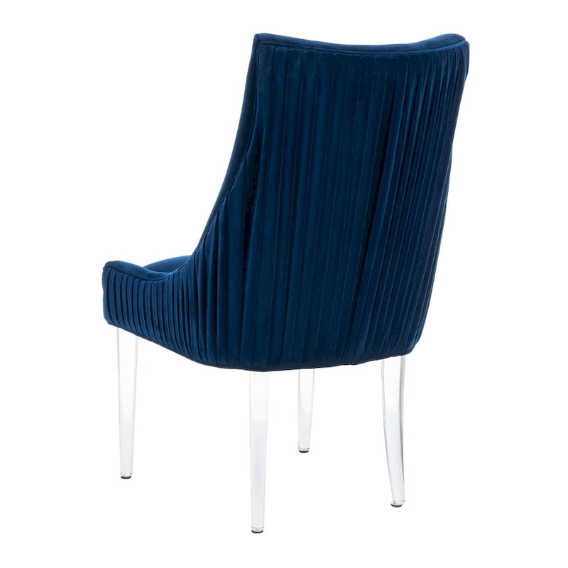 Chaise de salle à manger à pieds en acrylique - 56 cm l x 71 cm P x 96,5 cm H Style glamour moderne