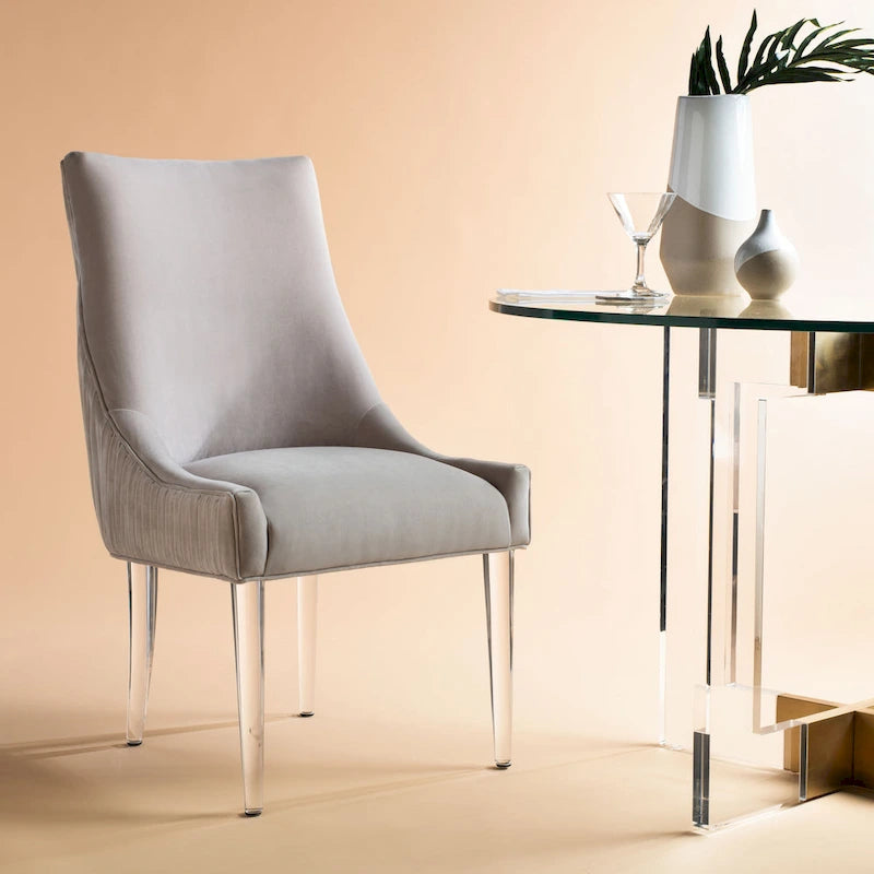 Chaise de salle à manger à pieds en acrylique - 56 cm l x 71 cm P x 96,5 cm H Style glamour moderne