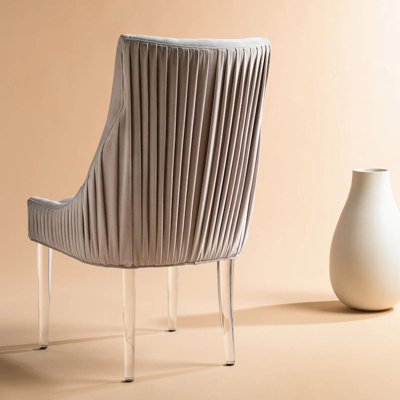 Chaise de salle à manger à pieds en acrylique - 56 cm l x 71 cm P x 96,5 cm H Style glamour moderne