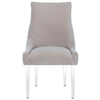 Chaise de salle à manger à pieds en acrylique - 56 cm l x 71 cm P x 96,5 cm H Style glamour moderne