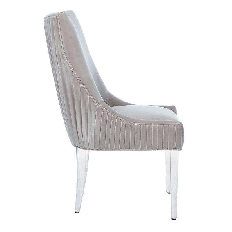 Chaise de salle à manger à pieds en acrylique - 56 cm l x 71 cm P x 96,5 cm H Style glamour moderne