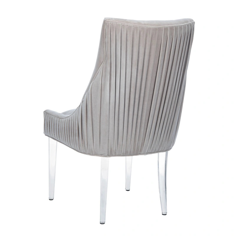 Chaise de salle à manger à pieds en acrylique - 56 cm l x 71 cm P x 96,5 cm H Style glamour moderne
