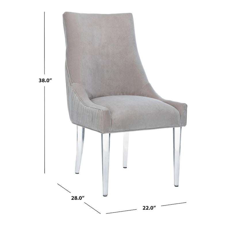 Chaise de salle à manger à pieds en acrylique - 56 cm l x 71 cm P x 96,5 cm H Style glamour moderne