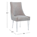 Chaise de salle à manger à pieds en acrylique - 56 cm l x 71 cm P x 96,5 cm H Style glamour moderne