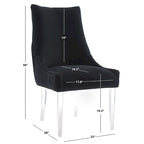 Chaise de salle à manger à pieds en acrylique - 56 cm l x 71 cm P x 96,5 cm H Style glamour moderne