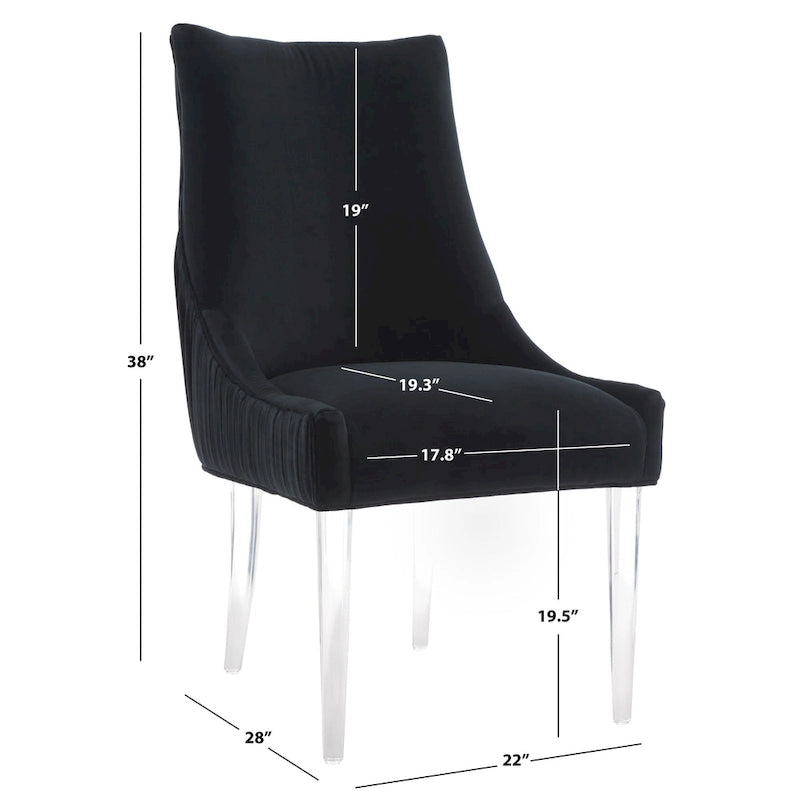 Chaise de salle à manger à pieds en acrylique - 56 cm l x 71 cm P x 96,5 cm H Style glamour moderne