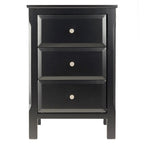 Table de chevet en bois noir avec 3 tiroirs de rangement spacieux - 40 L x 40 l x 60 H cm