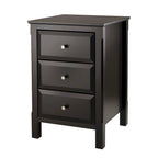 Table de chevet en bois noir avec 3 tiroirs de rangement spacieux - 40 L x 40 l x 60 H cm