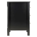 Table de chevet en bois noir avec 3 tiroirs de rangement spacieux - 40 L x 40 l x 60 H cm