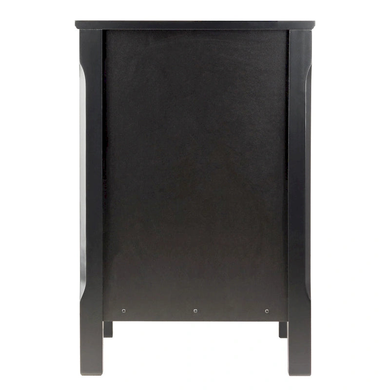 Table de chevet en bois noir avec 3 tiroirs de rangement spacieux - 40 L x 40 l x 60 H cm